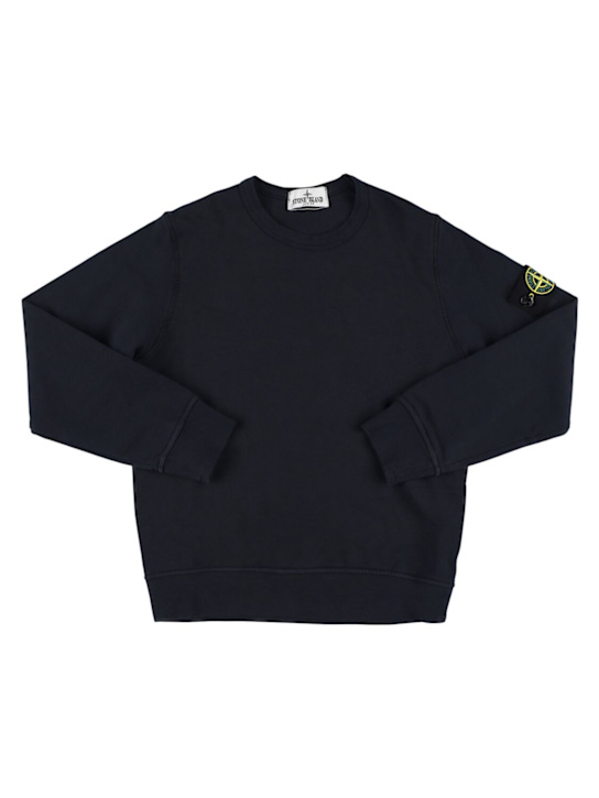 Stone Island Junior: Cotton jersey crewneck sweatshirt - Blue - kids-boys_0 | Luisa Via Roma