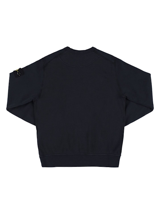 Stone Island Junior: Cotton jersey crewneck sweatshirt - Blue - kids-boys_2 | Luisa Via Roma