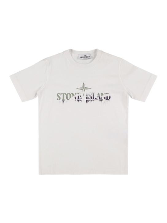 Stone Island Junior: コットンジャージーTシャツ - ホワイト - kids-boys_0 | Luisa Via Roma