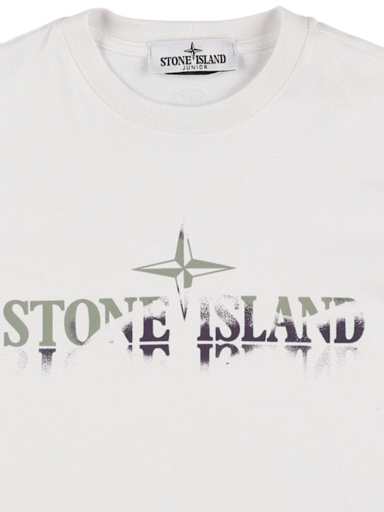 Stone Island Junior: コットンジャージーTシャツ - ホワイト - kids-boys_1 | Luisa Via Roma