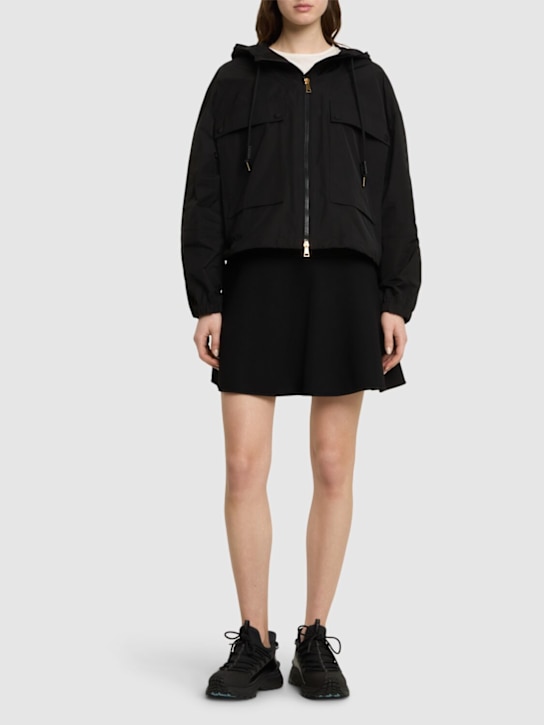 Moncler: Sauvan hooded cotton blend jacket - women_1 | Luisa Via Roma