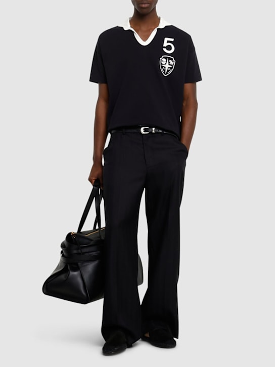 Bode: Recreation polo - Black - men_1 | Luisa Via Roma