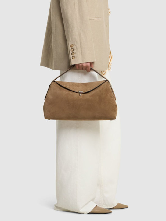 Toteme: T-Lock suede top handle bag - women_1 | Luisa Via Roma