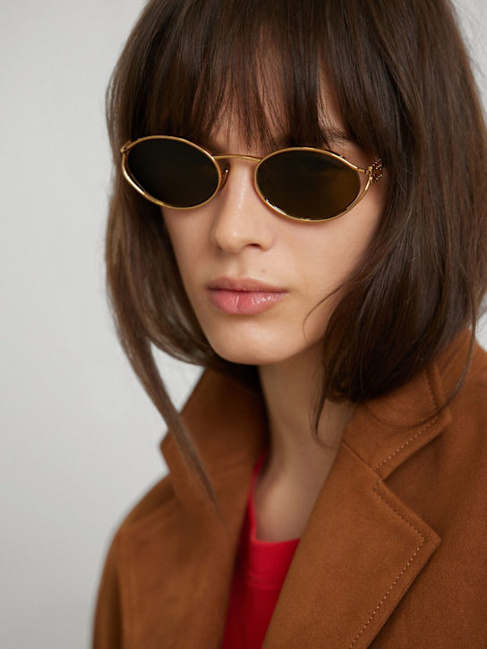 Miu Miu: Runde, metallische Sonnenbrille - women_1 | Luisa Via Roma