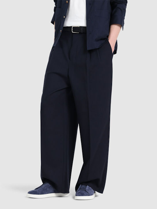 Zegna: Triple Stitch leather low-top sneakers - men_1 | Luisa Via Roma