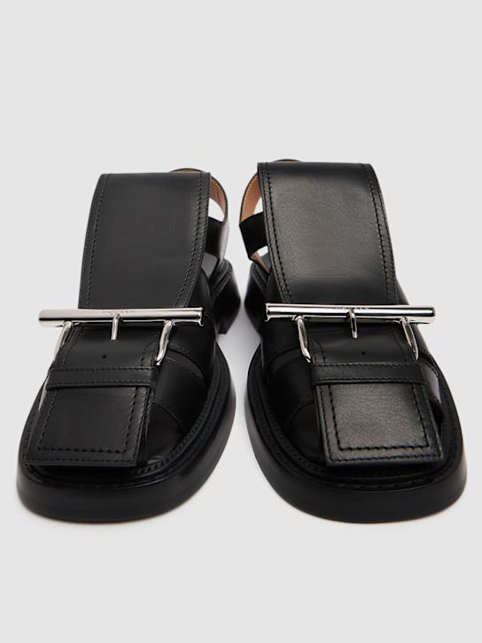 McQueen: Leather sandals - Black/Silver - women_2 | Luisa Via Roma