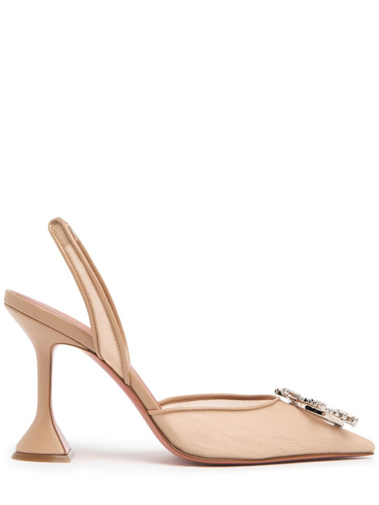 Amina Muaddi: 95mm Begum mesh slingbacks - women_0 | Luisa Via Roma