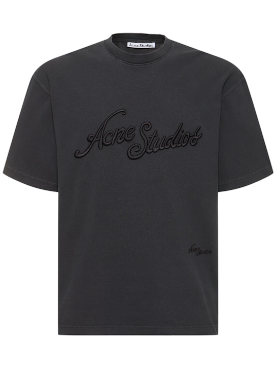 Acne Studios: Exford tourist logo piqué t-shirt - men_0 | Luisa Via Roma