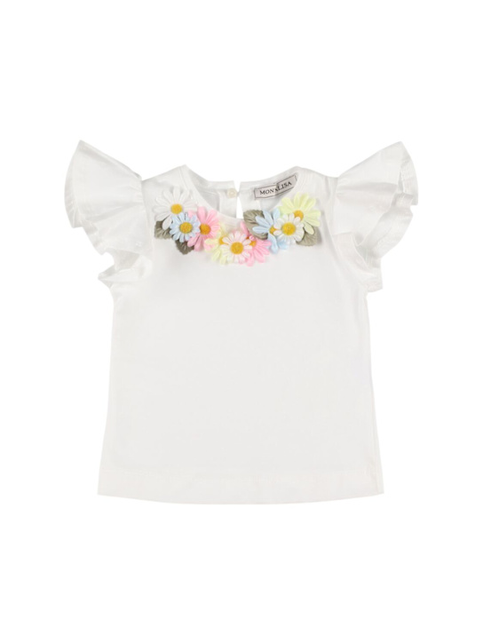 Monnalisa: ジャージーTシャツ - ホワイト - kids-girls_0 | Luisa Via Roma