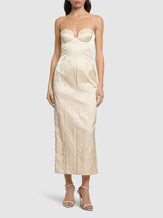 Magda Butrym: Cotton blend midi dress - Cream - women_1 | Luisa Via Roma