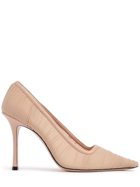 Jimmy Choo: 100mm Lotta tulle pumps - Pink - women_0 | Luisa Via Roma