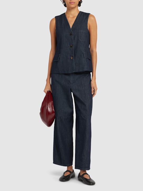 'S Max Mara: John denim wide leg pants - women_1 | Luisa Via Roma