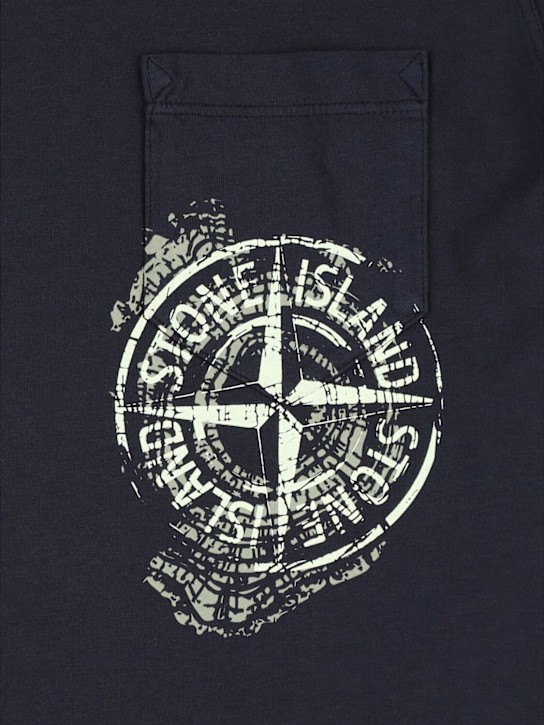 Stone Island Junior: コットンジャージーTシャツ - ブルー - kids-boys_1 | Luisa Via Roma