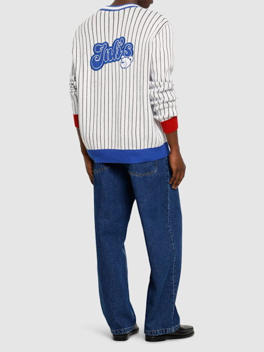 Unisex striped cotton cardigan - Thumbnail 2