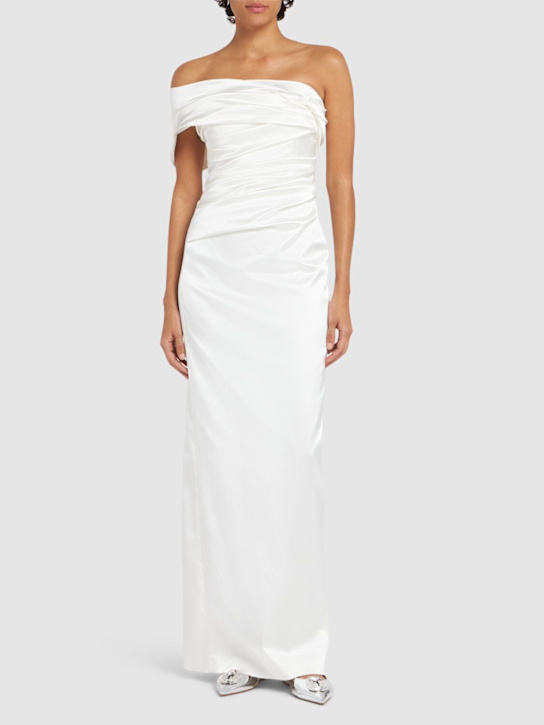 Max Mara: Alatri satin long dress - women_1 | Luisa Via Roma