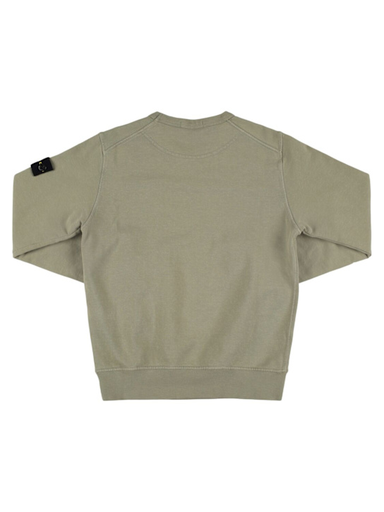 Stone Island Junior: Cotton jersey crewneck sweatshirt - Khaki - kids-boys_2 | Luisa Via Roma