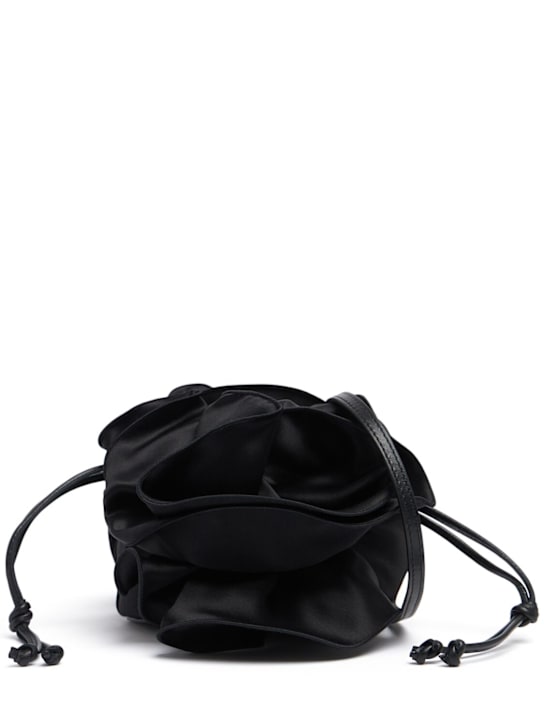 Magda black satin shoulder bag - Thumbnail 1