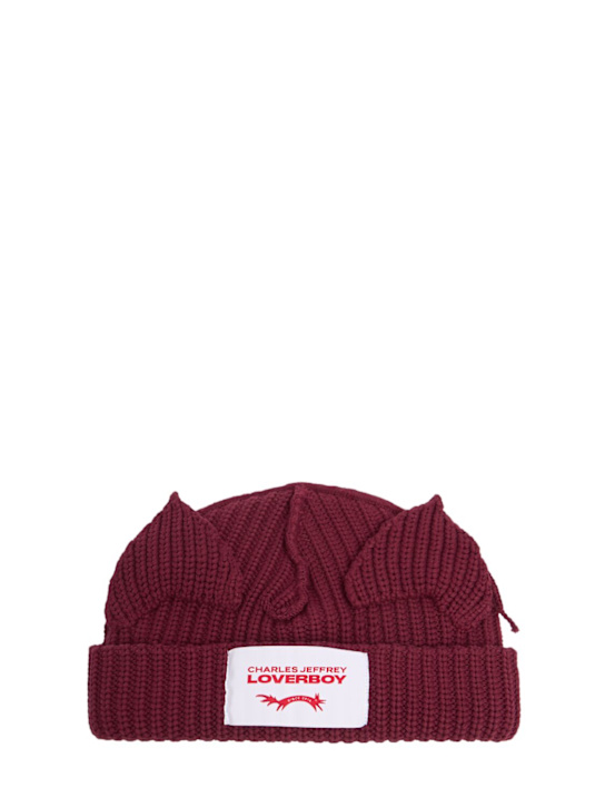 Charles Jeffrey LOVERBOY: Chunky ear beanie - Bordeaux - men_0 | Luisa Via Roma