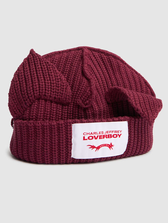 Charles Jeffrey LOVERBOY: Chunky ear beanie - Bordeaux - men_1 | Luisa Via Roma