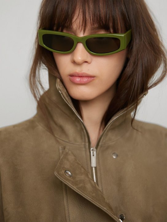 St. Agni: Everyday squared acetate sunglasses - Green/Grey - women_1 | Luisa Via Roma