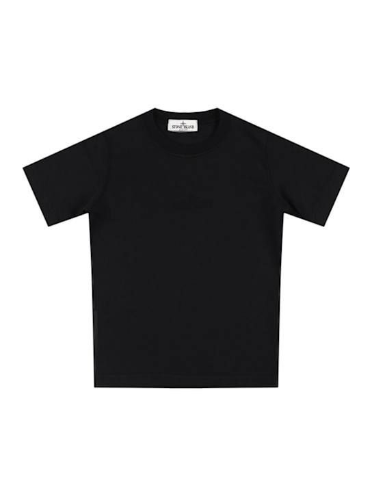 Stone Island Junior: Cotton jersey t-shirt - Black - kids-boys_0 | Luisa Via Roma