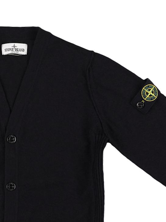 Stone Island Junior: コットンブレンドカーディガン - ブラック - kids-boys_1 | Luisa Via Roma