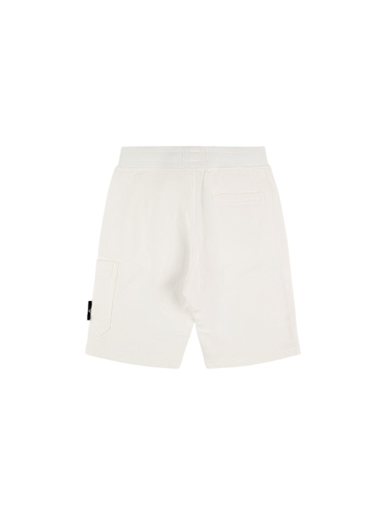 Stone Island Junior: Cotton terry cargo shorts - White - kids-boys_2 | Luisa Via Roma