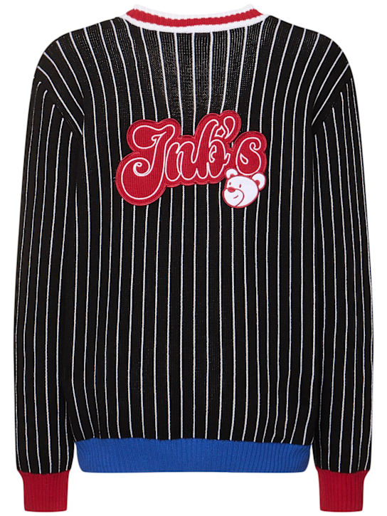 InBetweeners: Unisex striped cotton cardigan - Nero/Black - men_3 | Luisa Via Roma