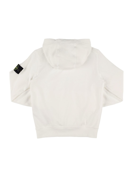 Stone Island Junior: Cotton jersey hoodie - White - kids-boys_2 | Luisa Via Roma