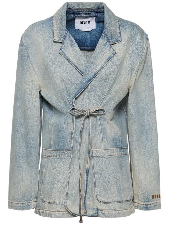 MSGM: Blazer de denim de algodón - women_0 | Luisa Via Roma