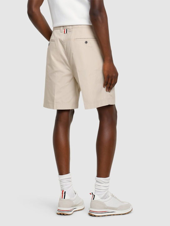 Thom Browne: Utility chino shorts - Khaki - men_2 | Luisa Via Roma