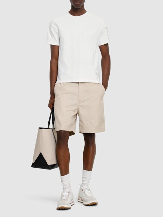 Thom Browne: Utility chino shorts - Khaki - men_1 | Luisa Via Roma