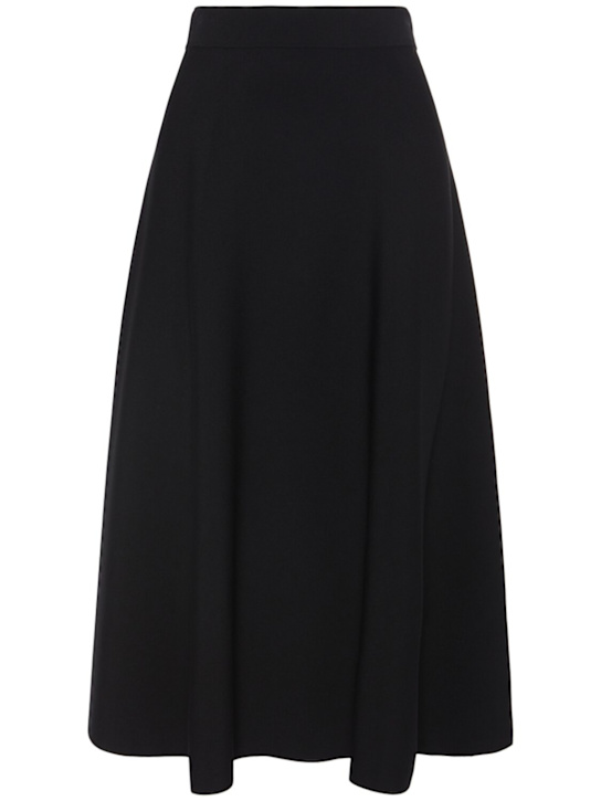 Max Mara: Lazio viscose crepe midi skirt - women_0 | Luisa Via Roma