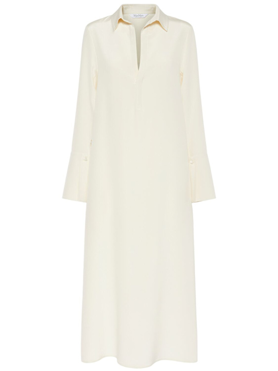 Max Mara: Ossola crepe de chine long dress - women_0 | Luisa Via Roma