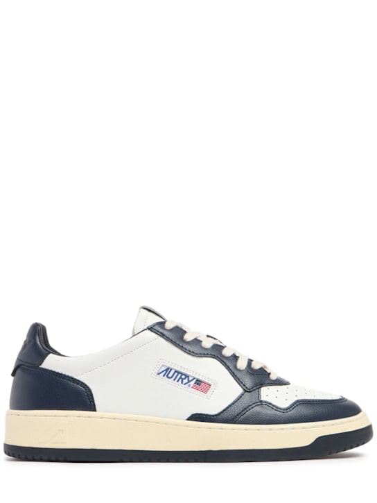 Autry: Medalist Bicolor Low sneakers - White/Blue - men_0 | Luisa Via Roma