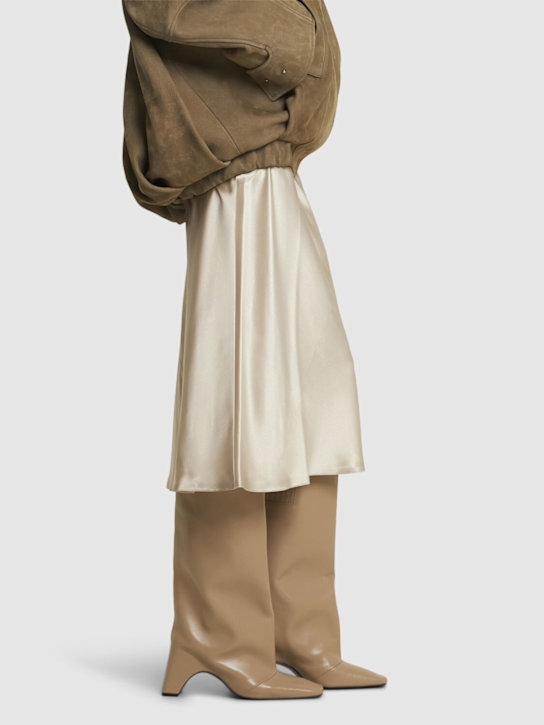 Coperni: 85mm Bridge leather boots - Beige Taupe - women_1 | Luisa Via Roma