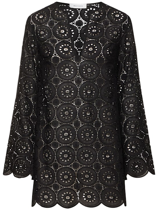 Matteau: Broderie anglaise mini tunic dress - women_0 | Luisa Via Roma