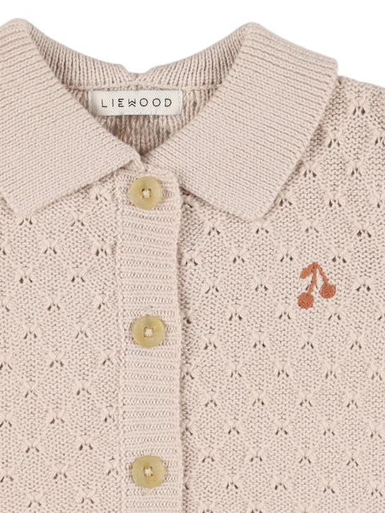 Liewood: Cotton knit cardigan - Beige - kids-boys_1 | Luisa Via Roma