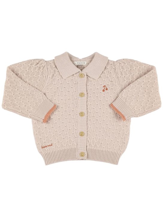 Liewood: Cotton knit cardigan - Beige - kids-boys_0 | Luisa Via Roma