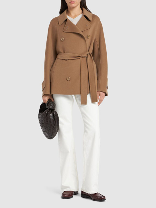 'S Max Mara: Louis wool double breast short coat - women_1 | Luisa Via Roma