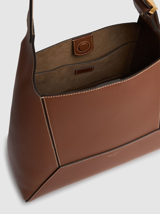 Jimmy Choo: Medium Diamond soft shiny leather bag - Tan/Ecru - women_5 | Luisa Via Roma