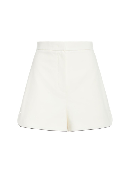 Max Mara: Orbita cotton blend shorts - White - women_0 | Luisa Via Roma