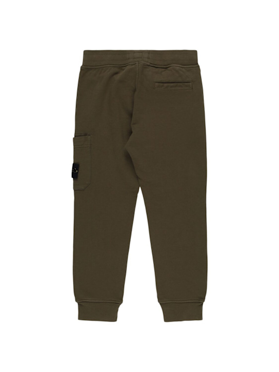Stone Island Junior: Cotton sweatpants - Military Green - kids-boys_2 | Luisa Via Roma