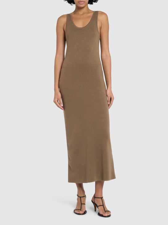 Max Mara: Aceri knitted wool midi dress - women_1 | Luisa Via Roma