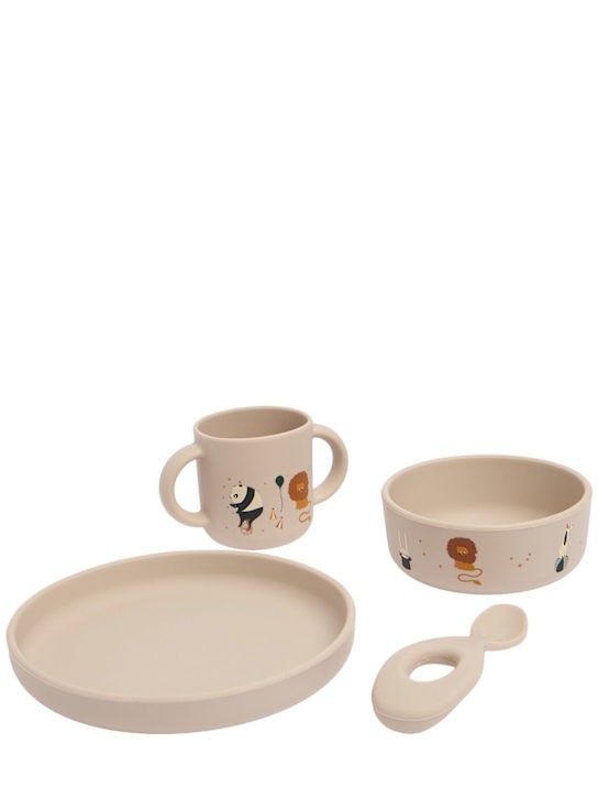 Liewood: Geschirr-Set aus Silikon mit Druck - Bunt - kids-boys_0 | Luisa Via Roma