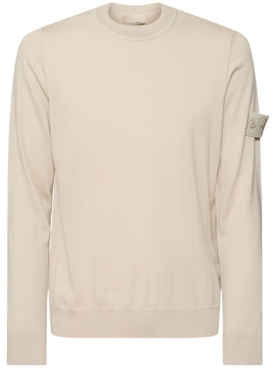 Stone Island: Ghost crewneck sweatshirt - Beige - men_0 | Luisa Via Roma