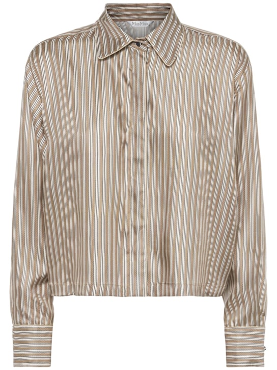 Max Mara: Brama silk twill shirt - women_0 | Luisa Via Roma