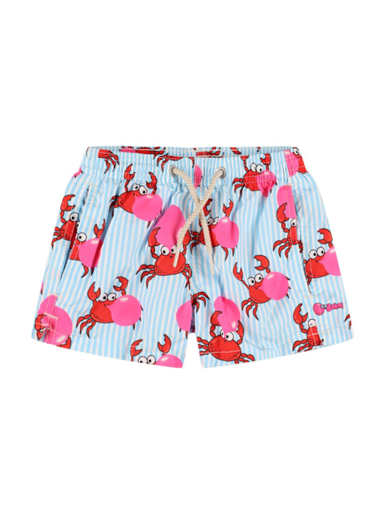 Mc2 Saint Barth: Big Babol crab print nylon swim shorts - kids-boys_0 | Luisa Via Roma