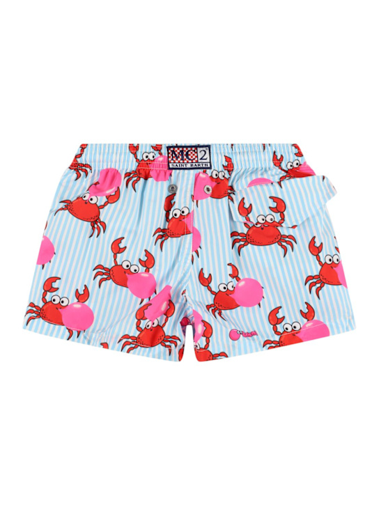 Mc2 Saint Barth: Big Babol crab print nylon swim shorts - kids-boys_1 | Luisa Via Roma