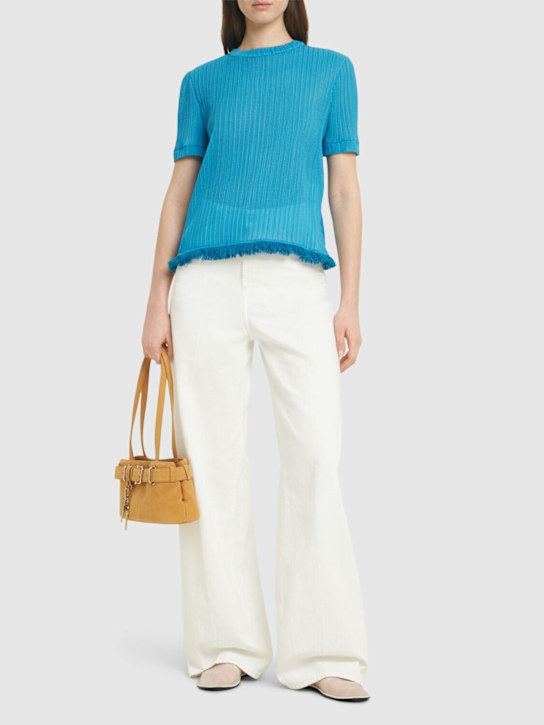 MSGM: Top a maniche corte a costine - women_1 | Luisa Via Roma